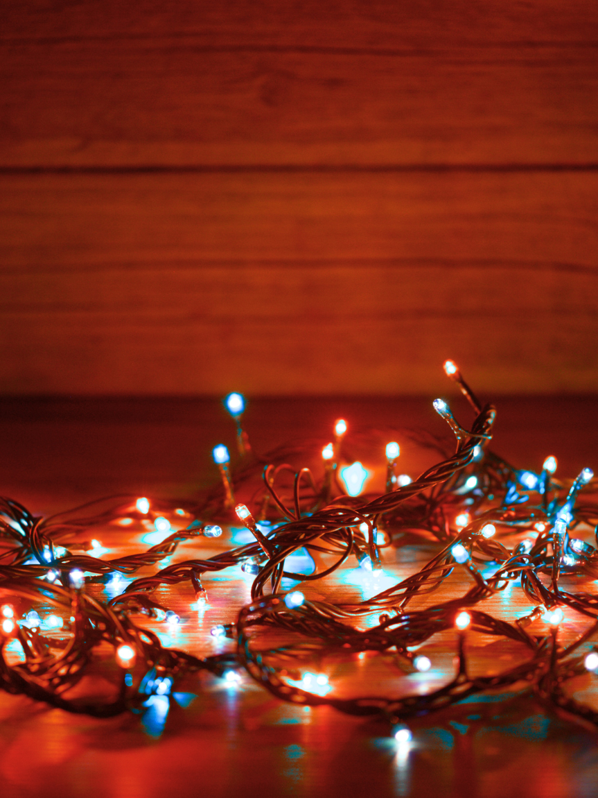 Dad pushing Daughter in Cardboard Box on Hardwood Floors